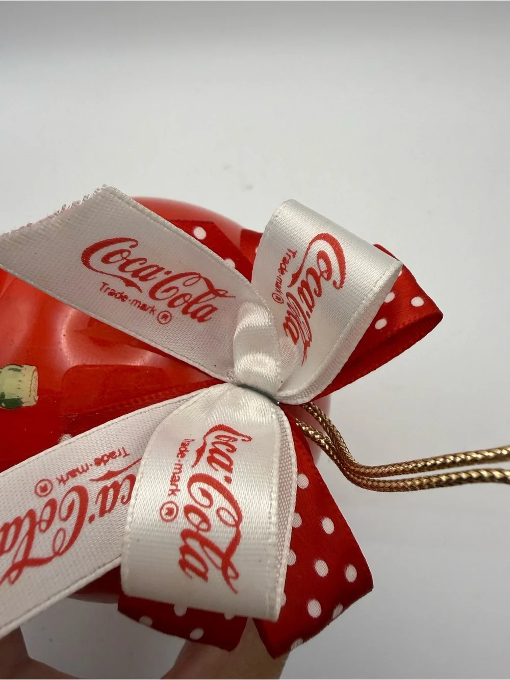 Coca Cola Red Holiday Ornament with Branded Bow